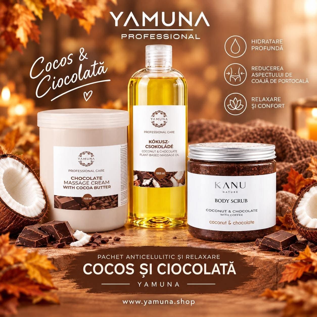 Pachet Anticelulitic si Relaxare COCOS si CIOCOLATA (Bounty) 1 Pachet Anticelulitic si Relaxare COCOS si CIOCOLATA (Bounty)