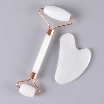 Set Accesorii pentru masaj facial si terapeutic Piatra de JAD (alb)