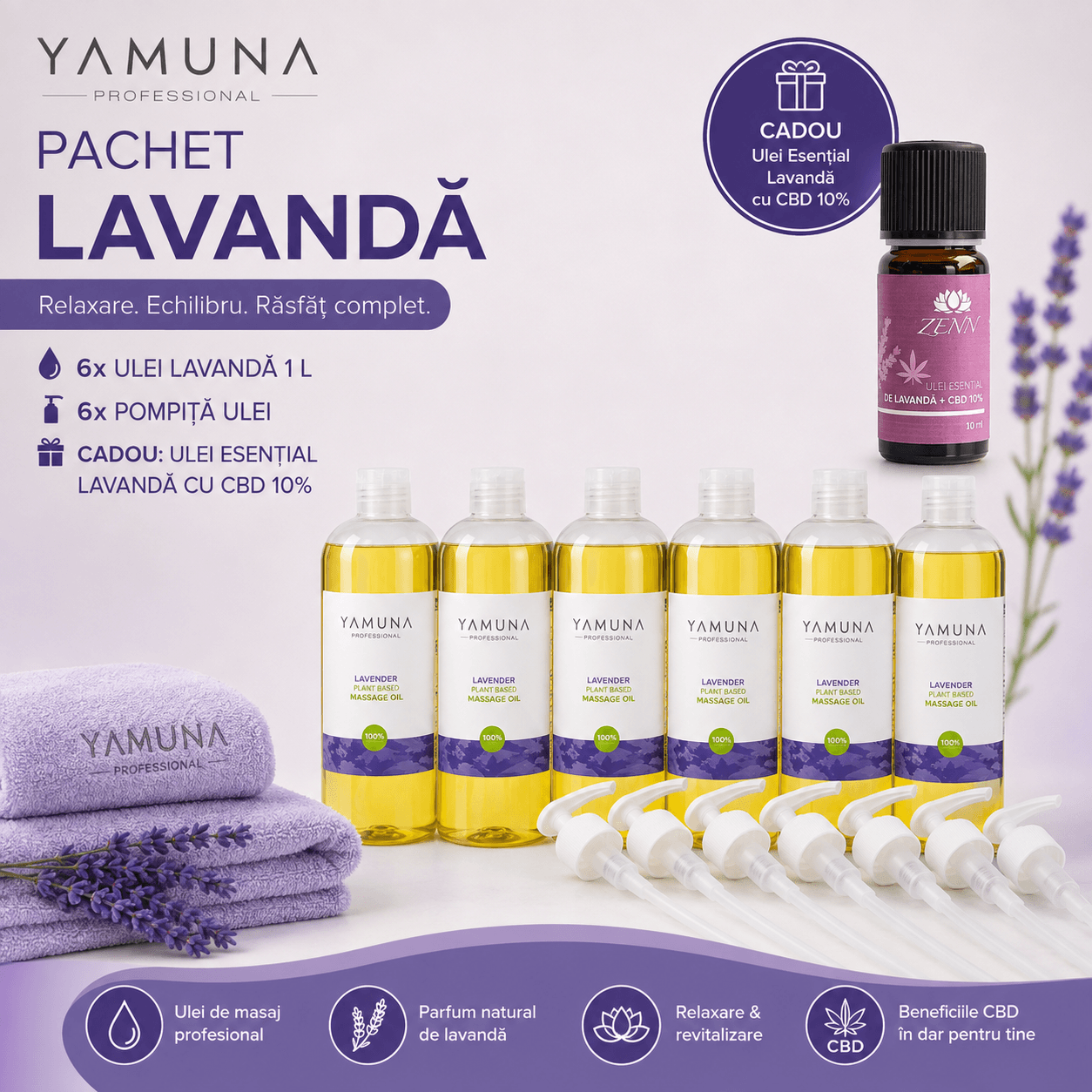 pachet 6ulei lavanda profesional cadou ulei esential lavanda cbd yamunaromania happytour masajshop