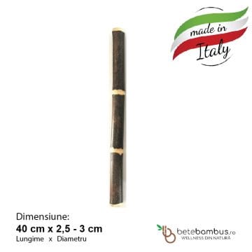 Bat din bambus pentru masaj 40 cm (2,5 - 3 cm grosime), Negru