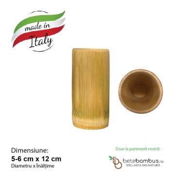 Ventuza din bambus pentru masaj (cupping therapy) 5-6 cm (12 cm inaltime), natur (Italia)