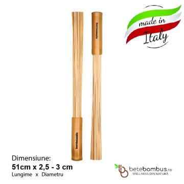 Matura profesionala din bete de Bambus pt. Masaj 1 buc. - Tapotament & Wellness *L* 51 cm (2,5-3 cm) - Natur - Italia