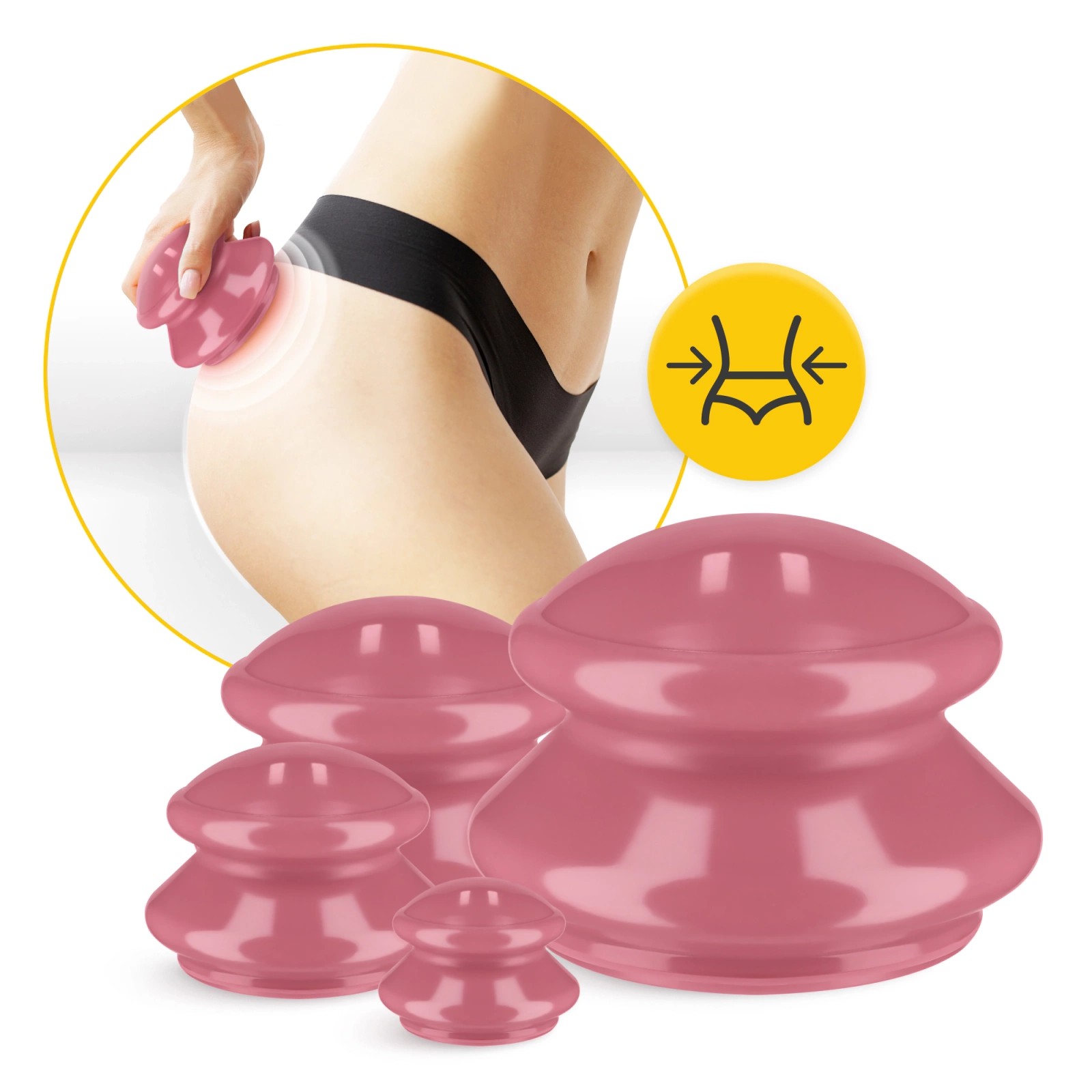 Ventuze de masaj din CAUCIUC (ROZ) 4FIZJO 5 ventuze cauciuc roz 4fizjo happytour masajshop8