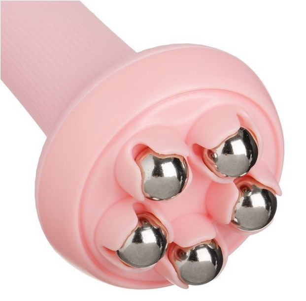 Roller Aparat masaj Manual Roz - 5 Bile - Ø 8x14,5 cm 2 roller masaj roz bile masajshop happytour1